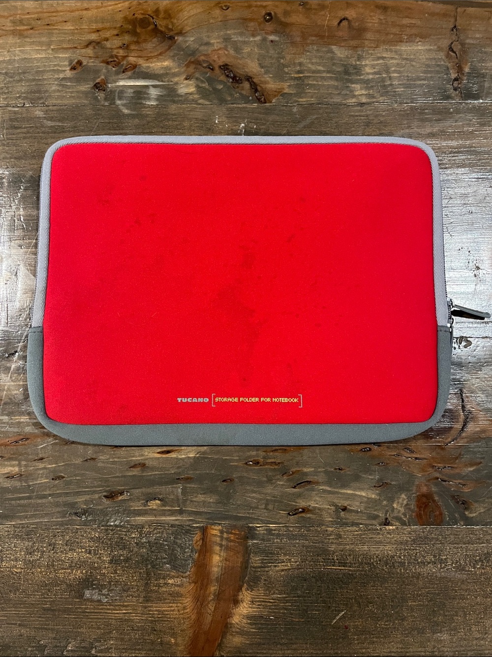 Red Laptop Sleeve with Gray Trim - Protective Neoprene Case